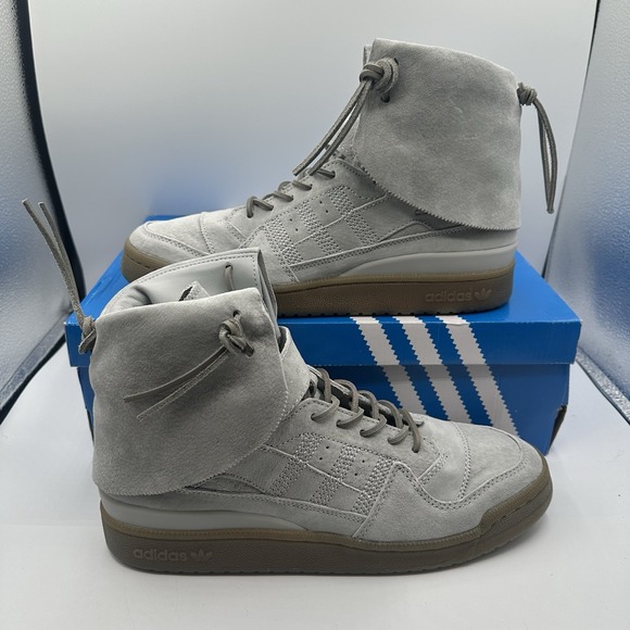Adidas Forum Hi Moc Shoes Mens Sz‎ 13 Stone Grey Clay Suede Sneakers B27682